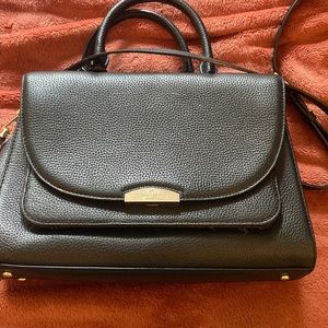 Kate spade black leather crossbody tote